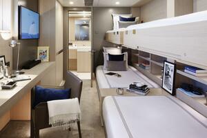Lower Deck Twin Stateroom with Pullmans
